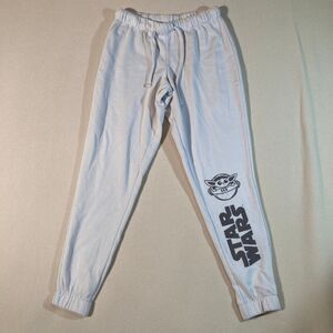 Star Wars Sweatpants Sz Small White Grogu Baby Yoda Loungewear Sleepwear Comfort